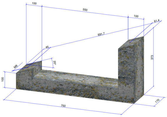 Zonnepaneelhouder Betonblok plat dak afmetingen